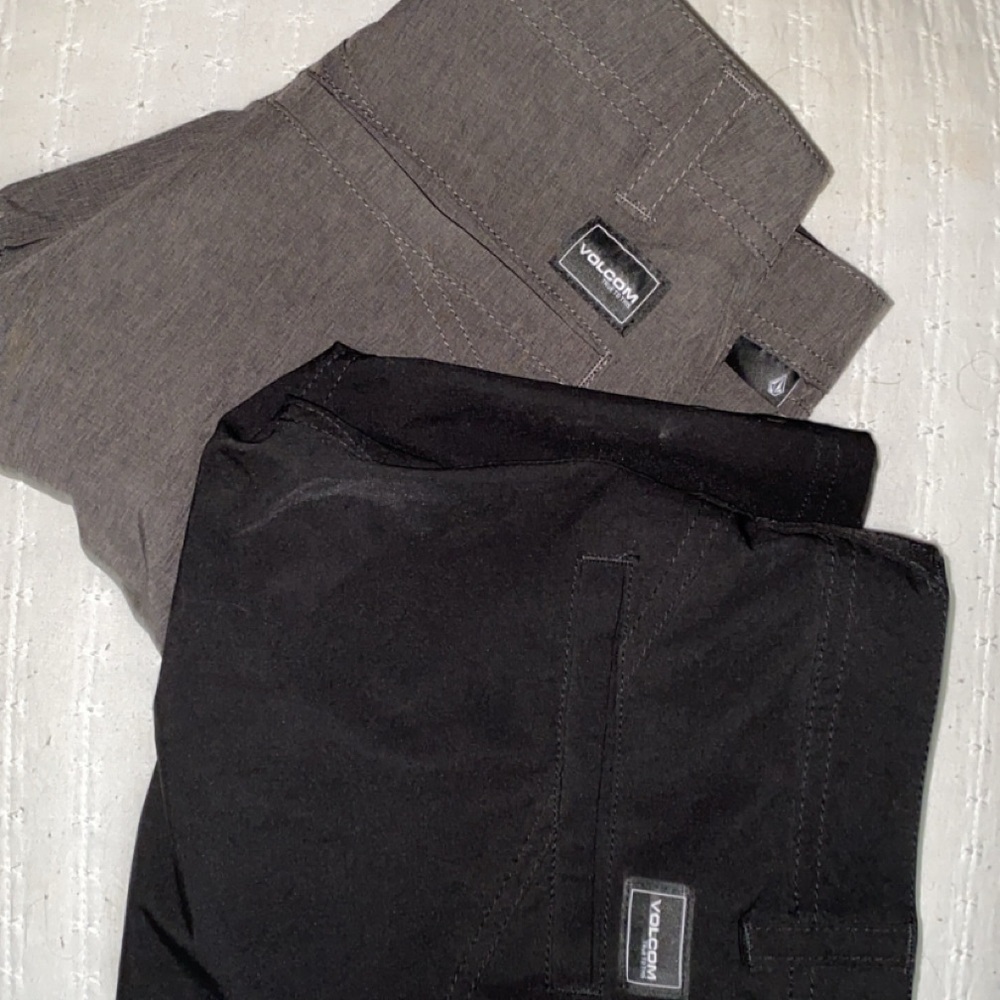 Volcom boys shorts ! Charcoal are size 26 & black 25